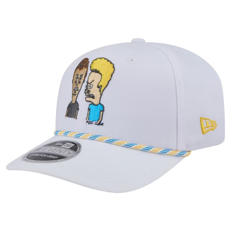 Beavis and Butt-Head Men’s White New Era Rope 9SEVENTY Stretch-Snap Adjustable Hat
