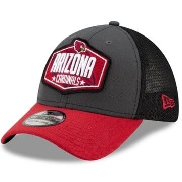 Arizona Cardinals Men's New Era Black NFL Draft 39Thirty Fitted Trucker Hat