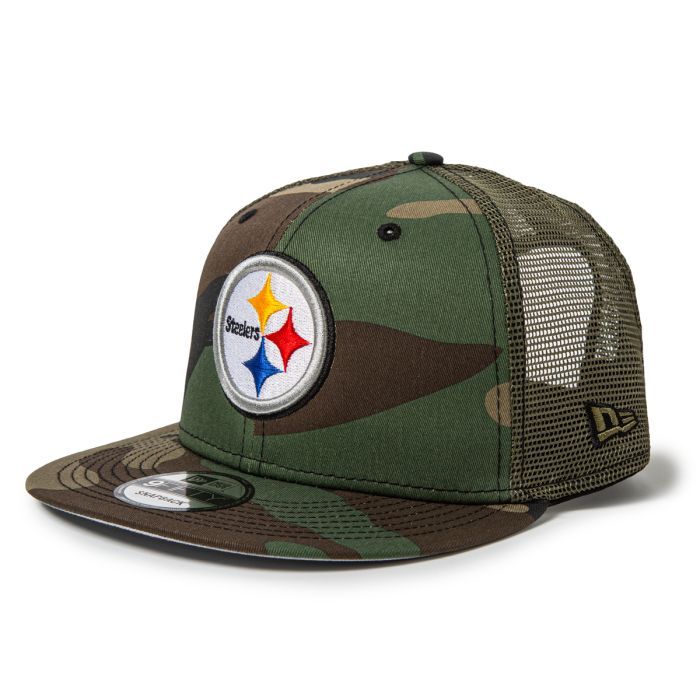 Pittsburgh Steelers Men’s New Era Camo 9FIFTY Snapback Adjustable Trucker Hat