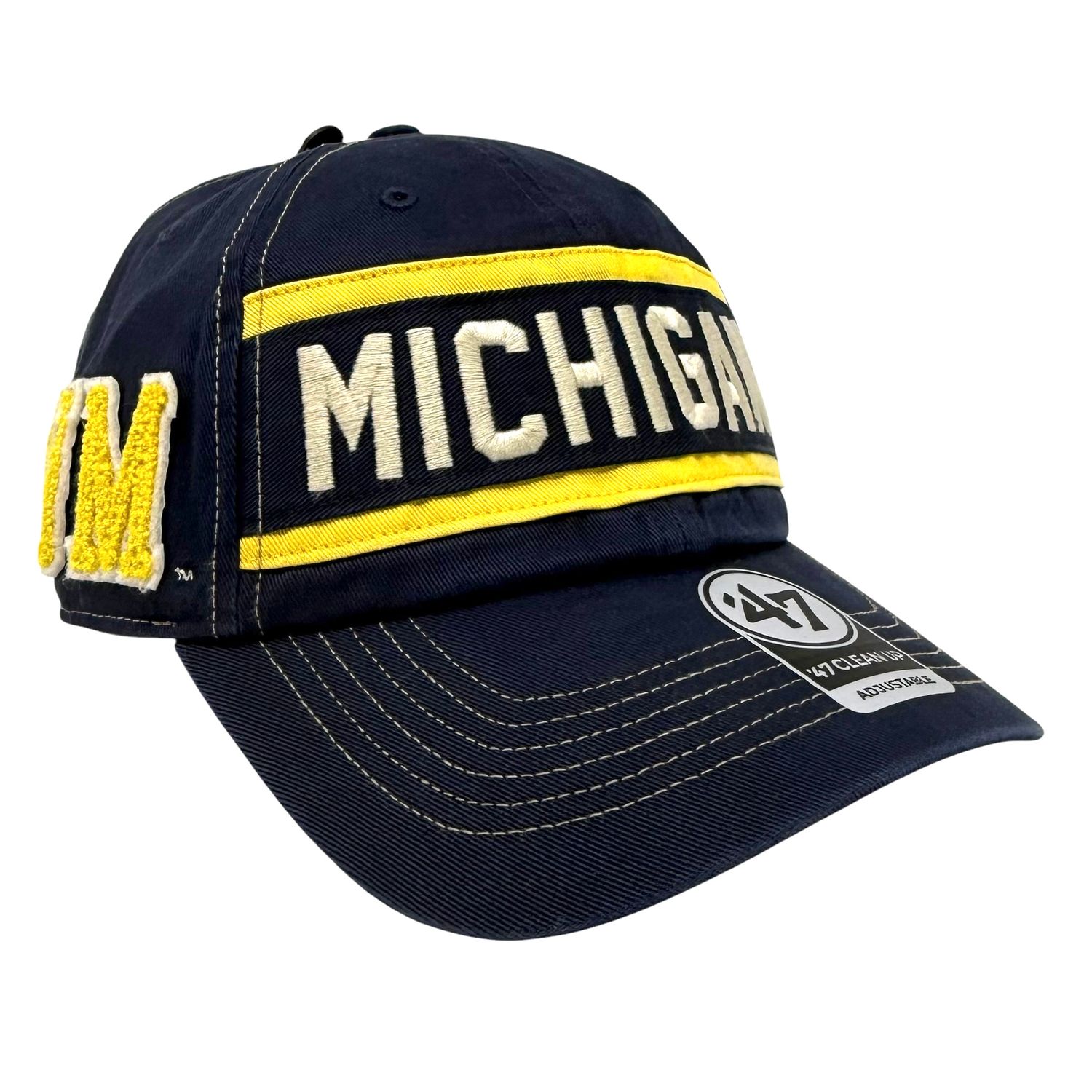 Michigan Wolverines Navy Men’s 47 Brand Clean Up Adjustable Hat