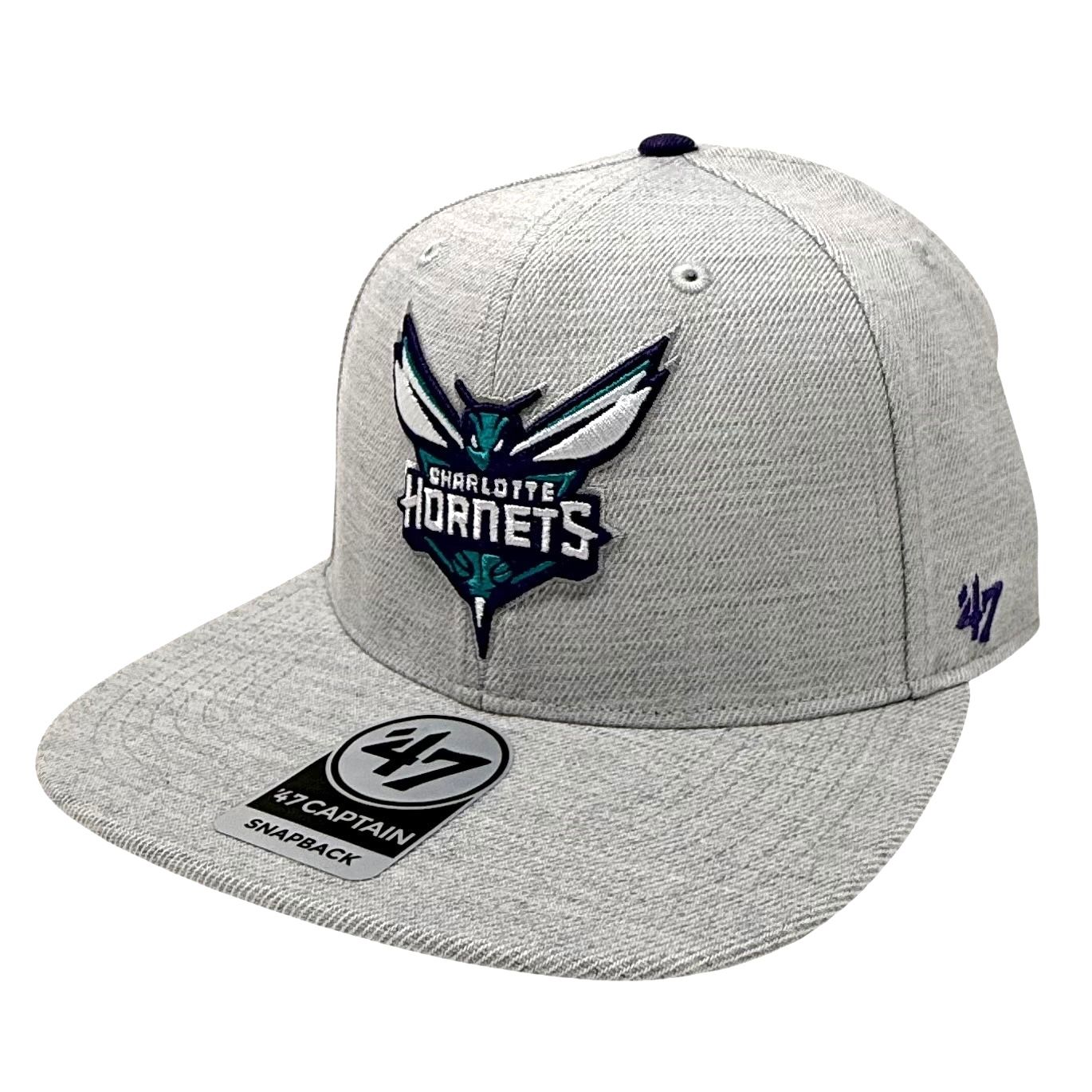 Charlotte Hornets Men’s Grey 47 Brand Captain Snapback Hat