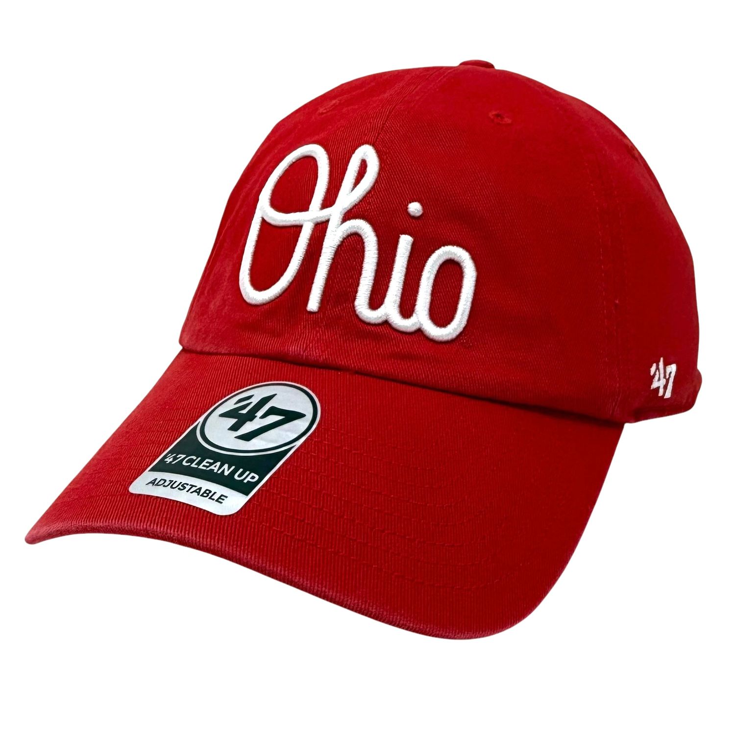 Ohio State Buckeyes Men’s Red OHIO 47 Brand Clean Up Adjustable Hat