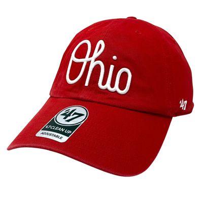 Ohio State Buckeyes Men’s Red OHIO 47 Brand Clean Up Adjustable Hat