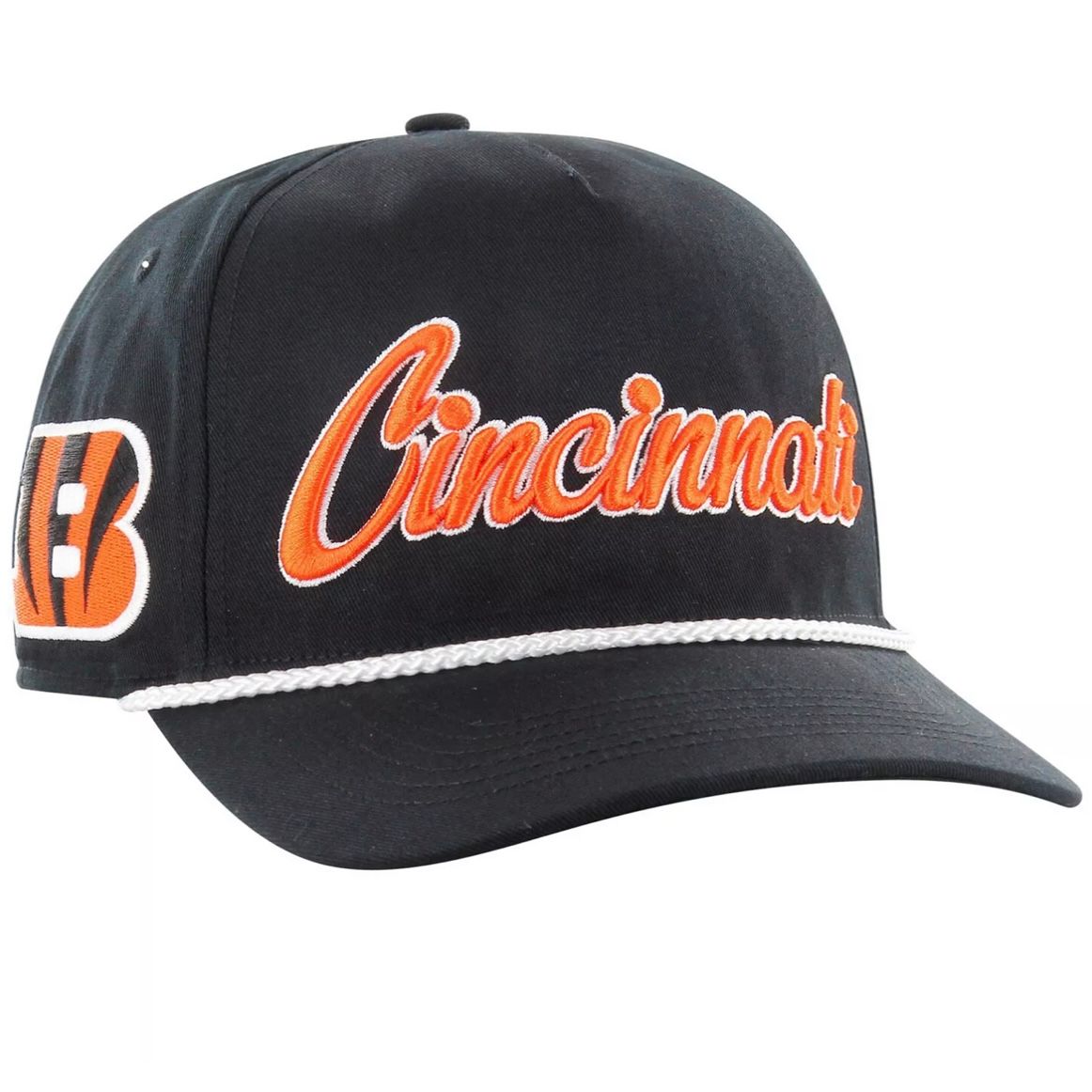 Cincinnati Bengals Men’s Black Overhand Script 47 Hitch Snapback Hat
