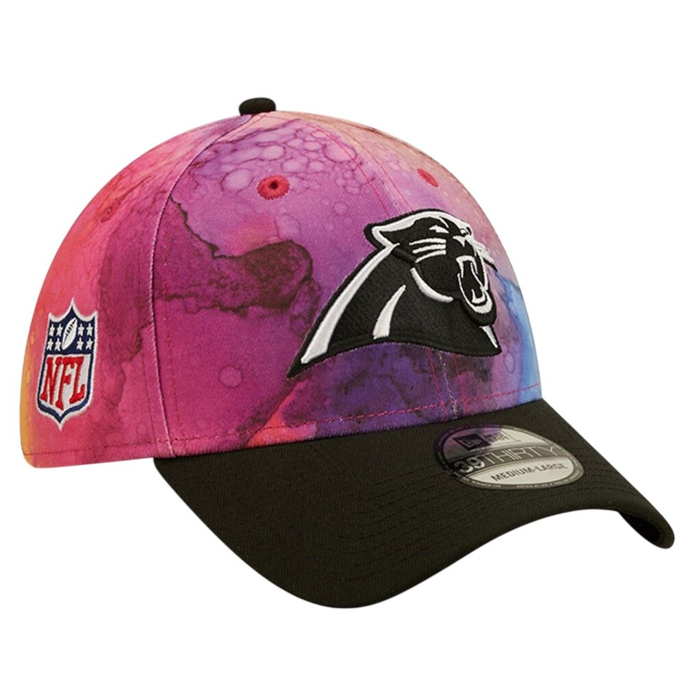 Carolina Panthers Men's New Era 39Thirty Ink Dye Crucial Catch Fitted Hat