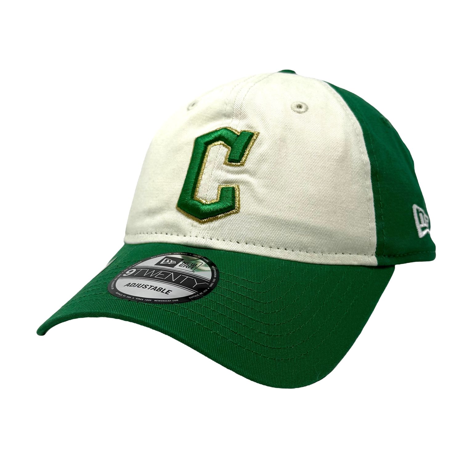Cleveland Guardians Men’s New Era 9Twenty White/Green St. Patrick's Day Adjustable Hat