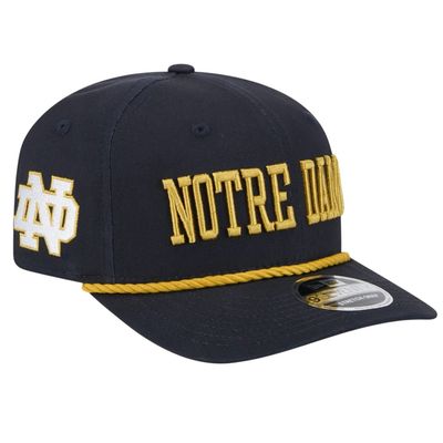 Notre Dame Fighting Irish Men's Navy Wordmark New Era NCAA 9Seventy Stretch-Snap Hat