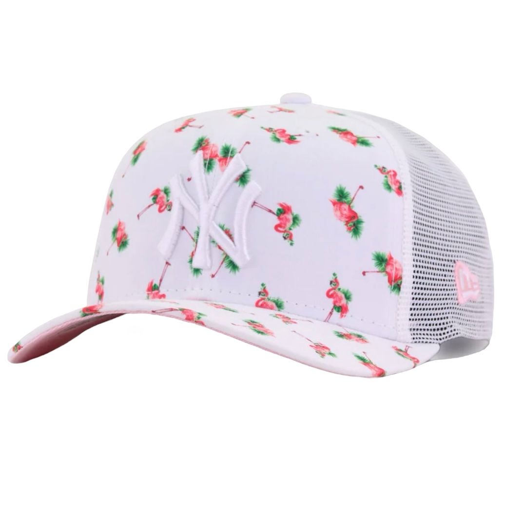 New York Yankees Men’s New Era White Flamingo Pattern 9SEVENTY Trucker Snapback Hat
