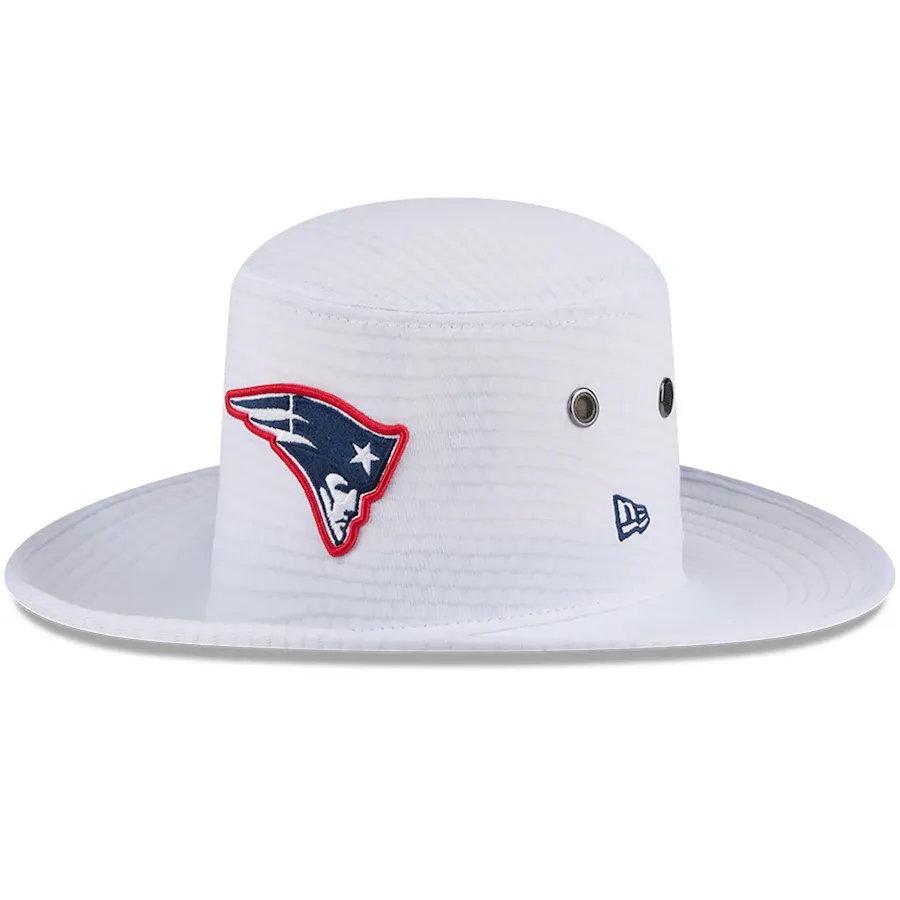 New England Patriots Men’s New Era White 2023 NFL Training Camp Panama Bucket Hat