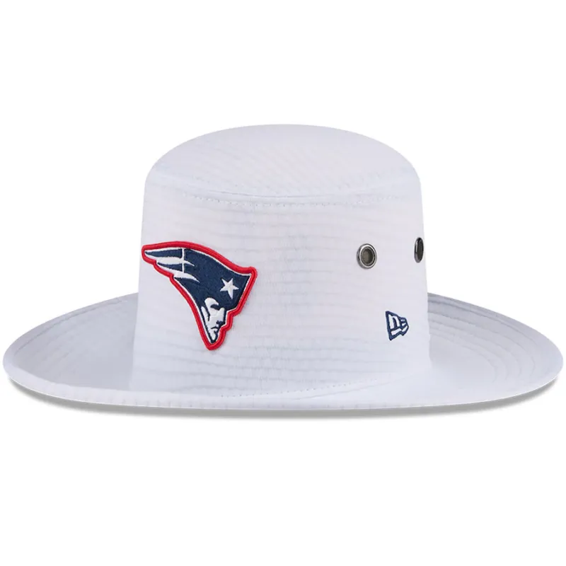 New England Patriots Men’s New Era White 2023 NFL Training Camp Panama Bucket Hat