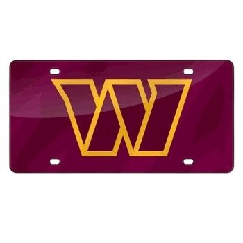 Washington Commanders Laser Tag Burgundy License Plate
