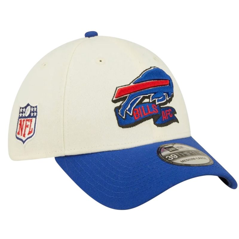 Buffalo Bills Men’s Cream New Era 39Thirty  Sideline Official Coach Flex Fit Hat