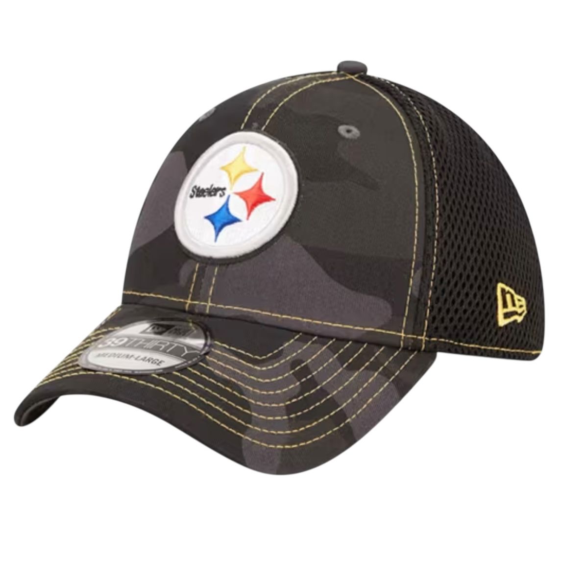 Pittsburgh Steelers Men’s Black Camo New Era 39Thirty Flex Fit Hat