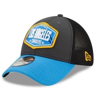 Los Angeles Chargers Men’s New Era Black NFL Draft 39Thirty Fitted Trucker Hat