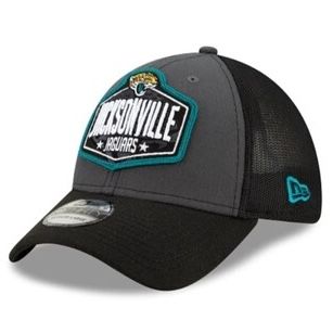 Jacksonville Jaguars Men’s New Era Black NFL Draft 39Thirty Fitted Trucker Hat