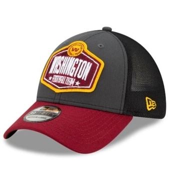 Washington Football Team Men’s New Era Black NFL Draft 39Thirty Fitted Trucker Hat