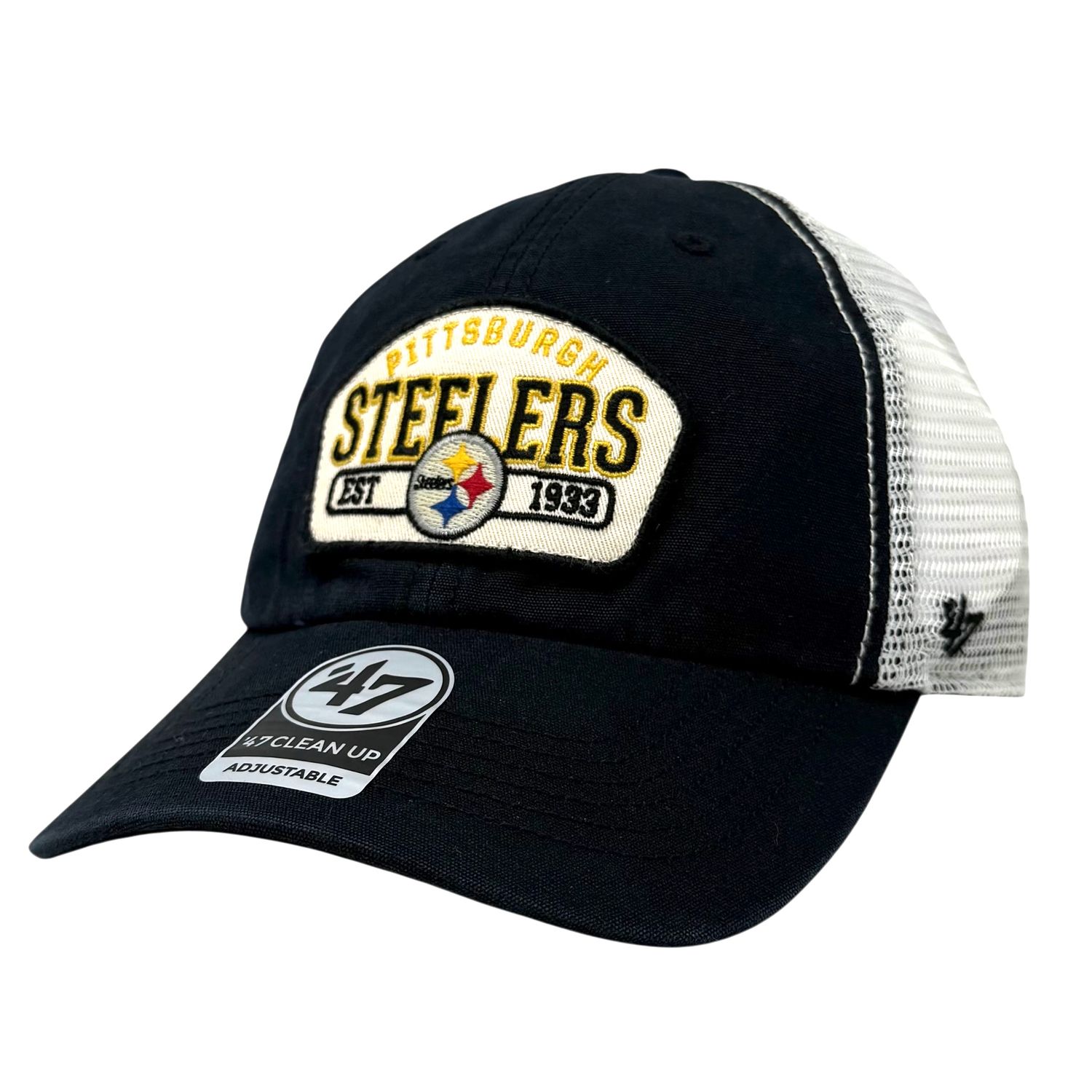 Pittsburgh Steelers Men’s Vintage Black 47 Brand Clean Up Adjustable Hat