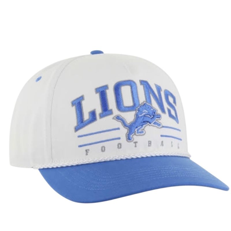Detroit Lions Men’s White Roscoe 47 Hitch Snapback Hat