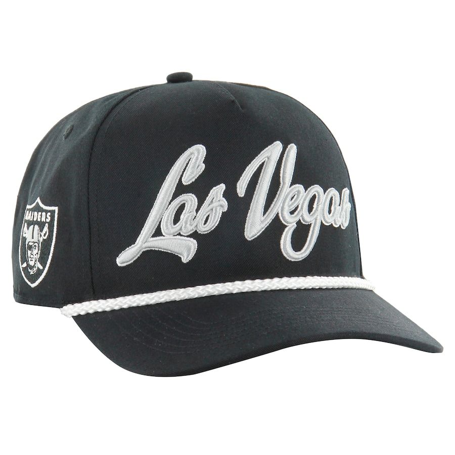 Las Vegas Raiders Men’s Black Overhand Script 47 Hitch Snapback Hat