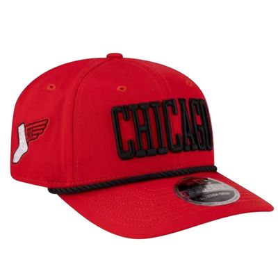 Chicago Bulls Men's Red Wordmark New Era MLB 9Seventy Adjustable Hat