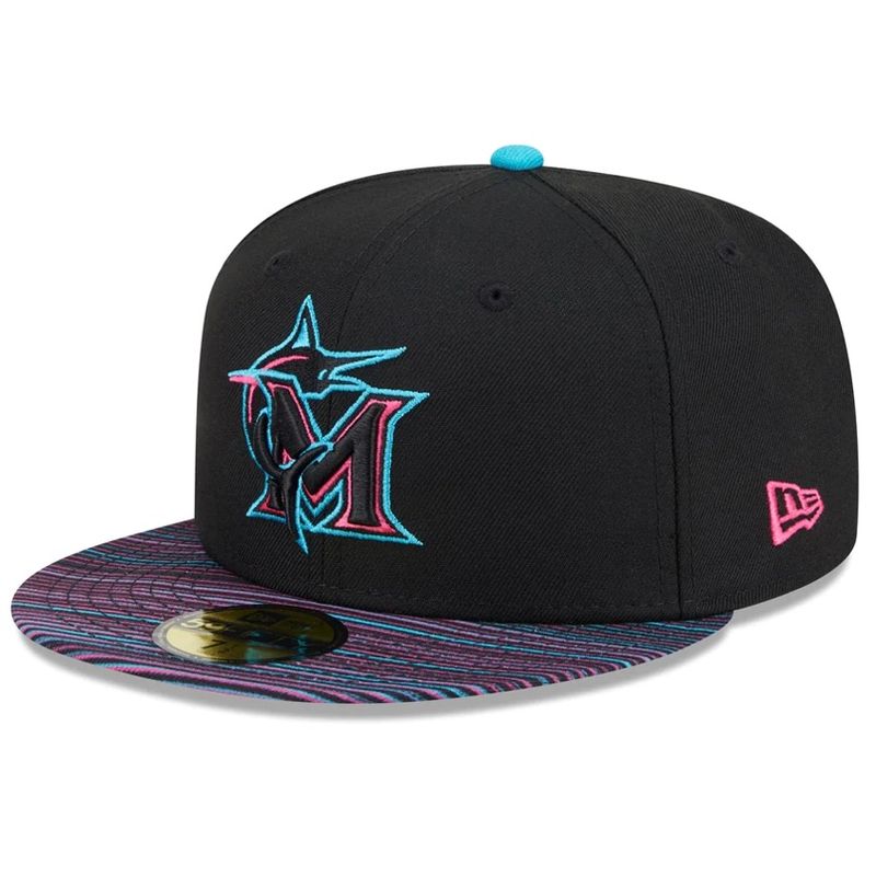 Miami Marlins Men’s Black New Era Navy City Connect 9FIFTY Snapback Hat
