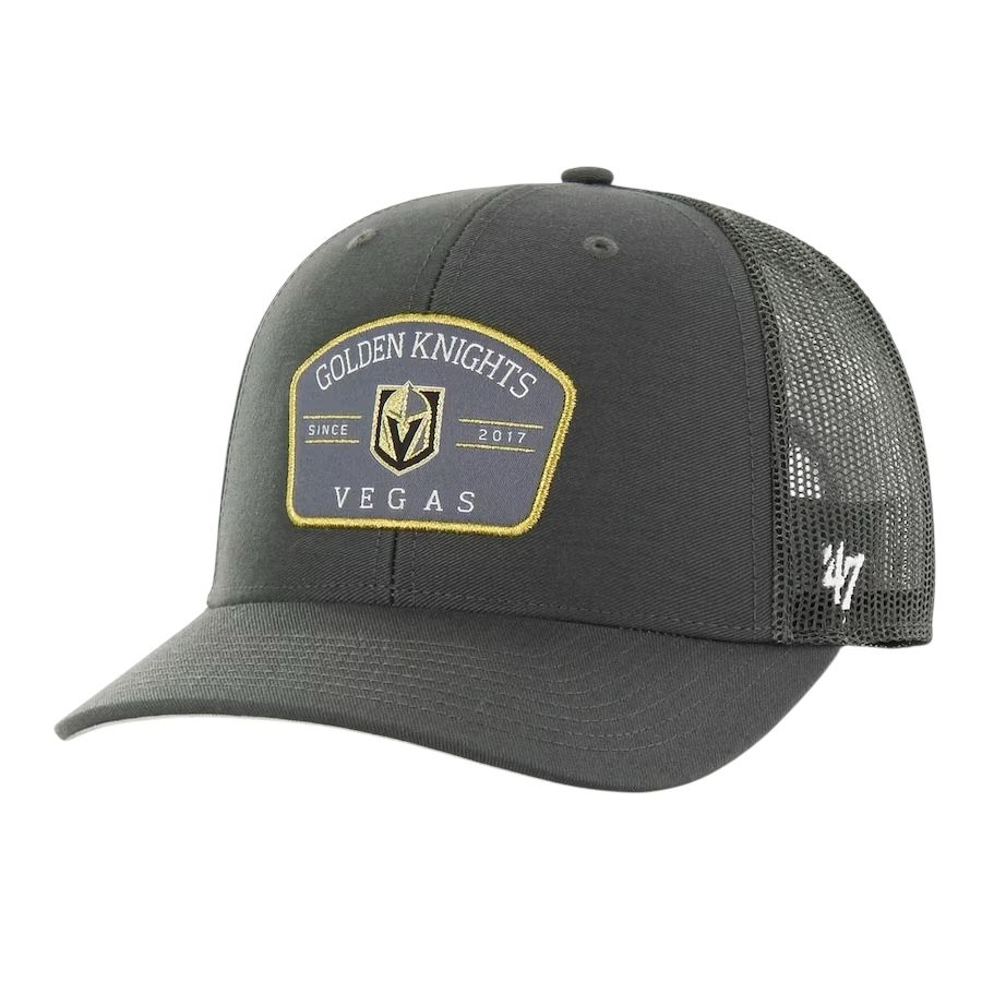Vegas Golden Knights Men's 47 Charcoal Premiere Trucker Adjustable Hat