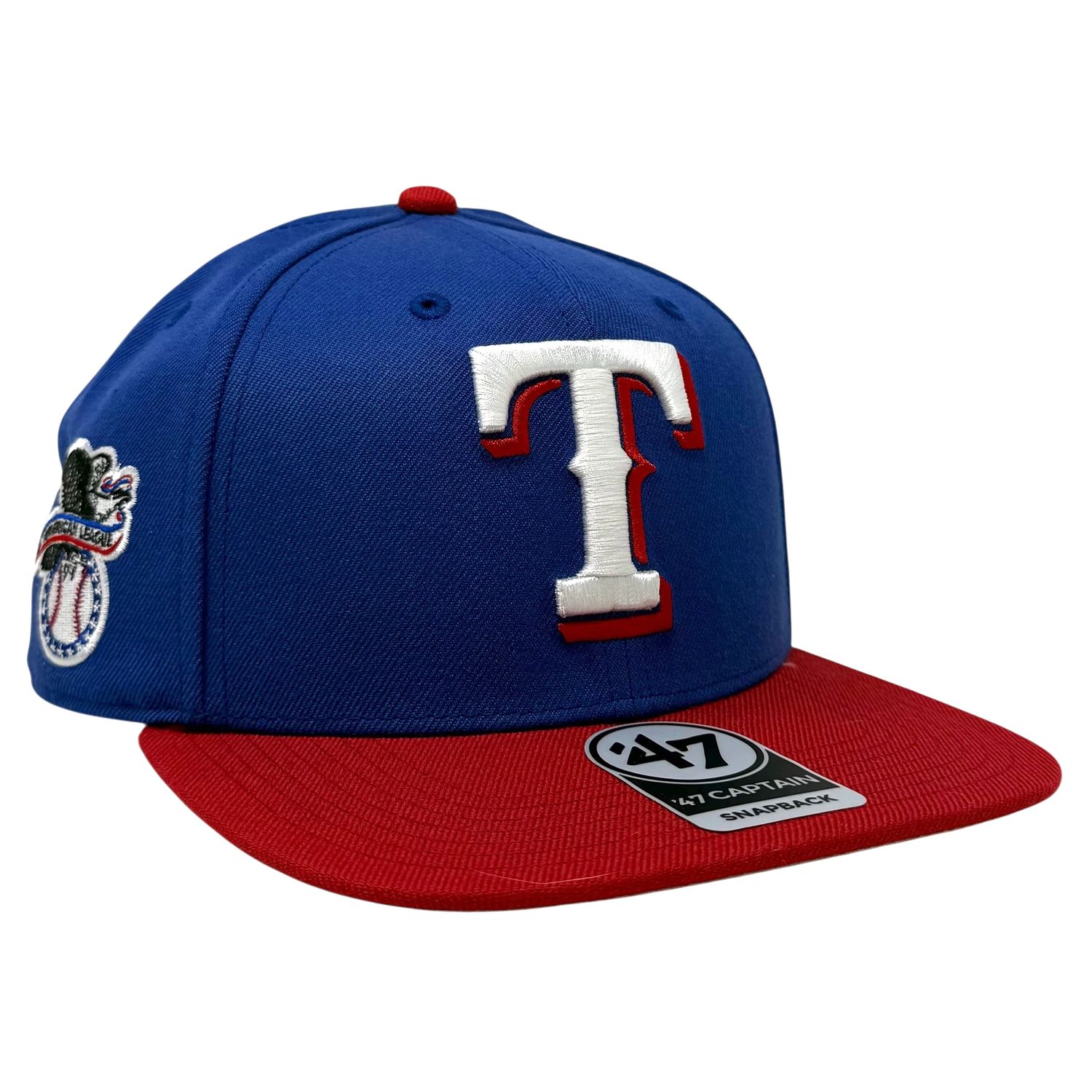 Texas Rangers Men’s 47 Brand Captain Sure Shot Snapback Hat