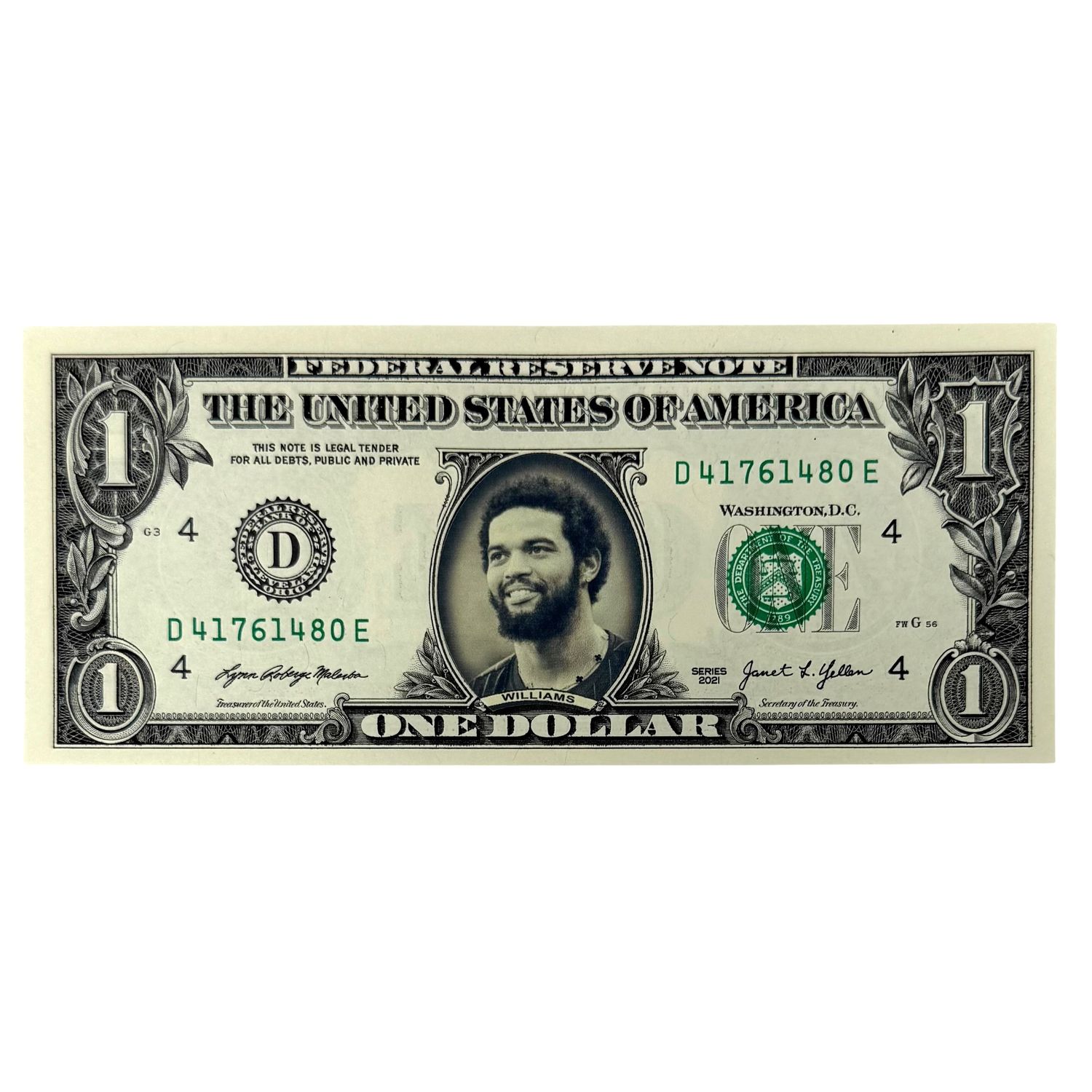 Caleb Williams Famous Face Dollar Bill