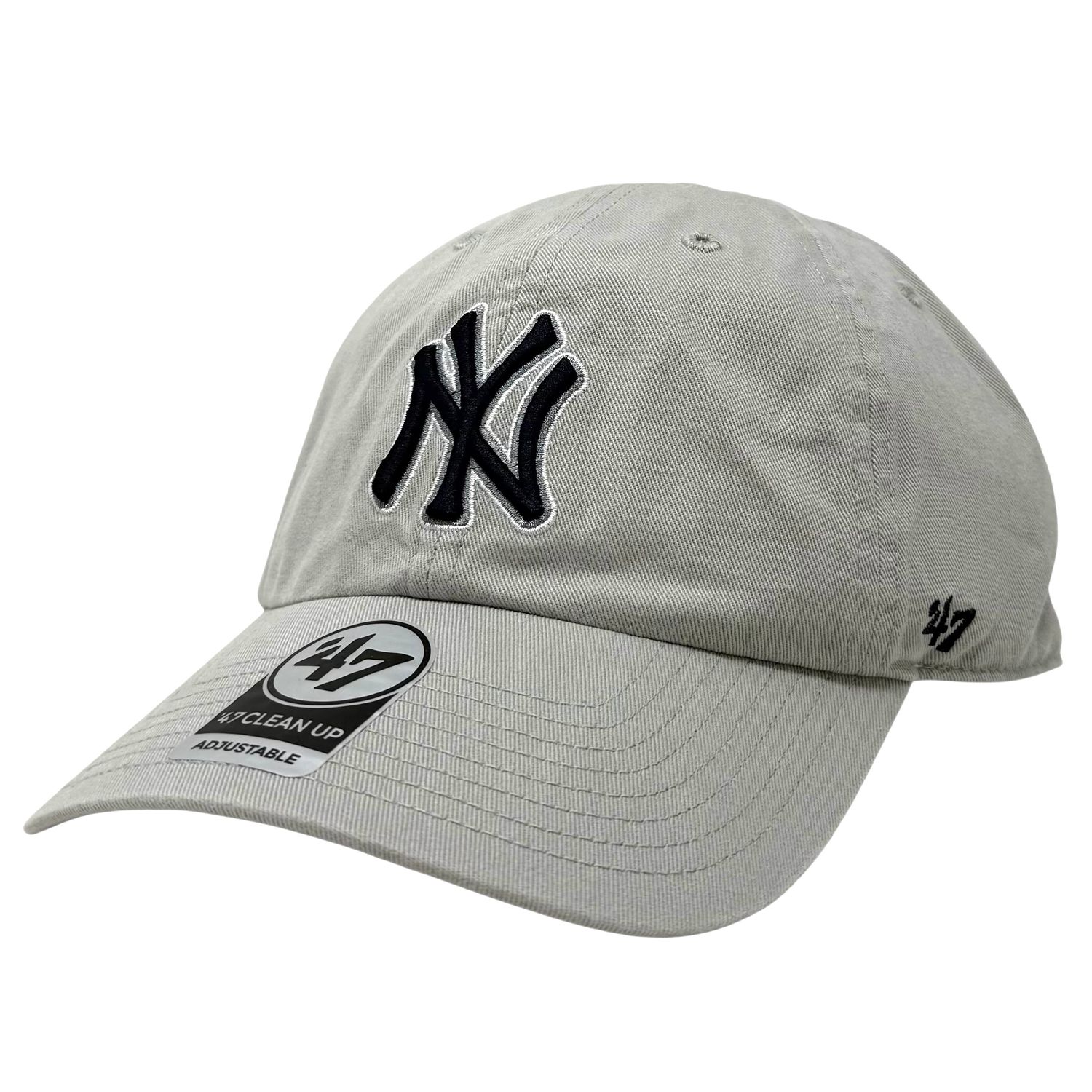 New York Yankees Men’s Gray 47 Brand Clean Up Cooperstown Adjustable Hat