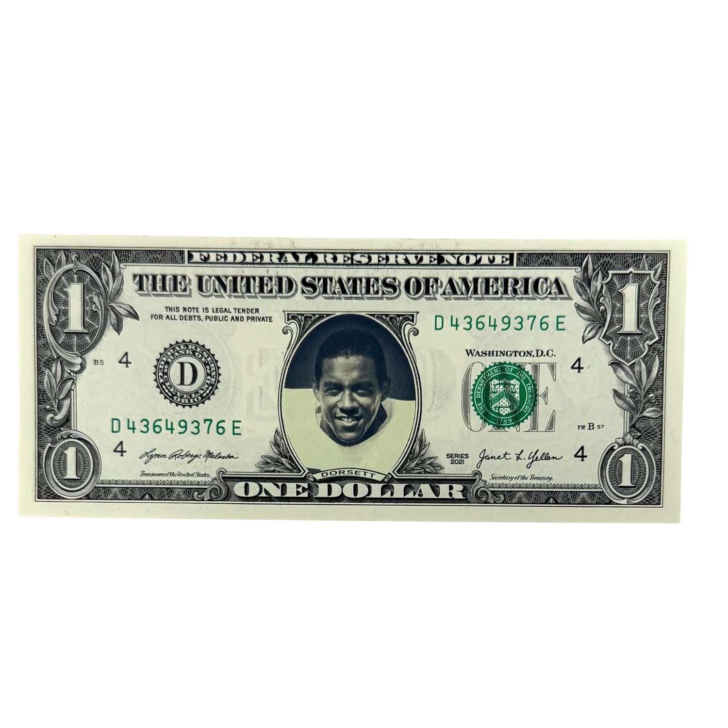 Tony Dorsett Famous Face Dollar Bill