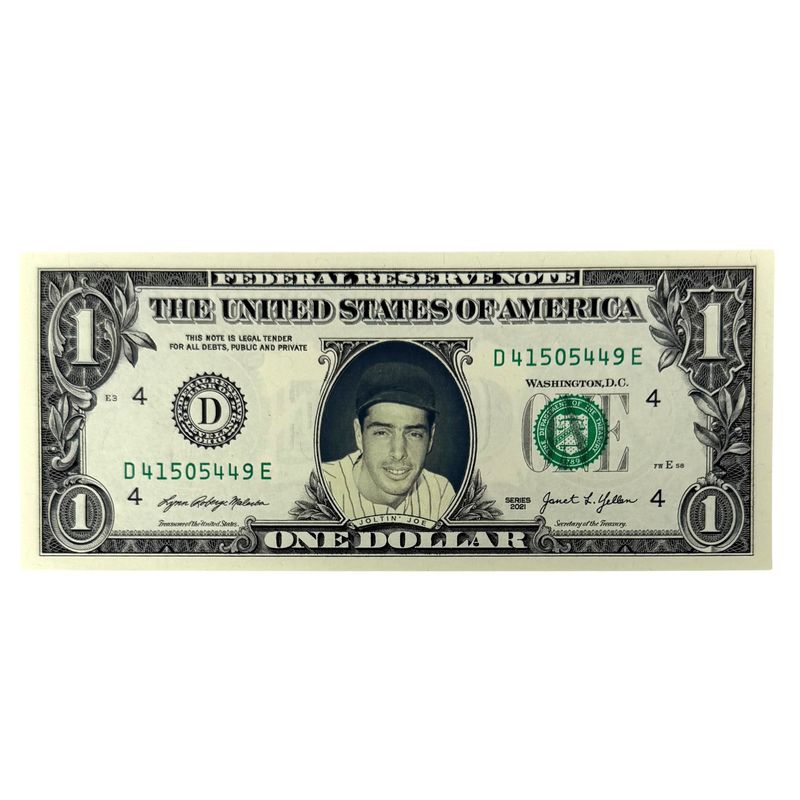 Joe DiMaggio "Joltin Joe" Famous Face Dollar Bill