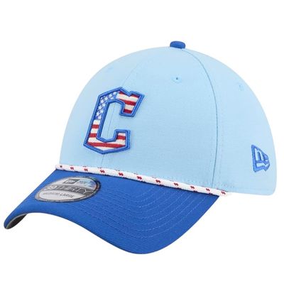 Cleveland Guardians Men's Light Blue New Era 39Thirty 2025 4th of July Flex Fit Hat