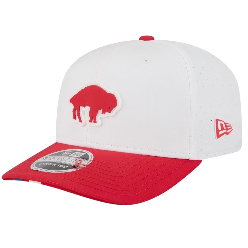 Buffalo Bills Men's White/Red Historic 2025 NFL Training Camp  New Era NFL 9Seventy Stretch-Snap Hat