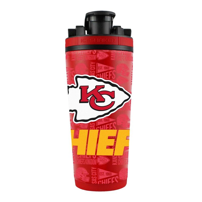 Kansas City Chiefs 26oz 4D Stainless Steel Ice Shaker Bottle