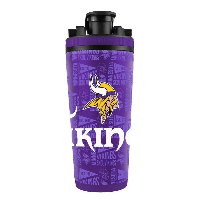 Minnesota Vikings 26oz 4D Stainless Steel Ice Shaker Bottle