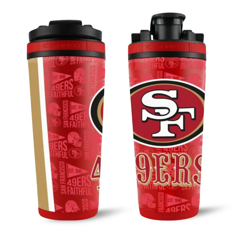 San Francisco 49ers 26oz 4D Stainless Steel Ice Shaker Bottle