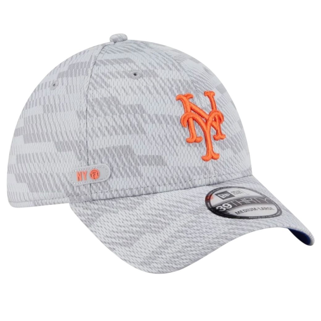 New York Mets Men's Gray New Era 2025 MLB Clubhouse 39THIRTY Flex Hat
