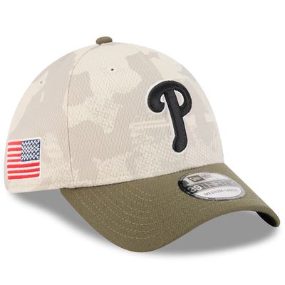 Philadelphia Phillies Men's Light Beige/Olive New Era 2025 Armed Forces Day 39THIRTY Flex Hat