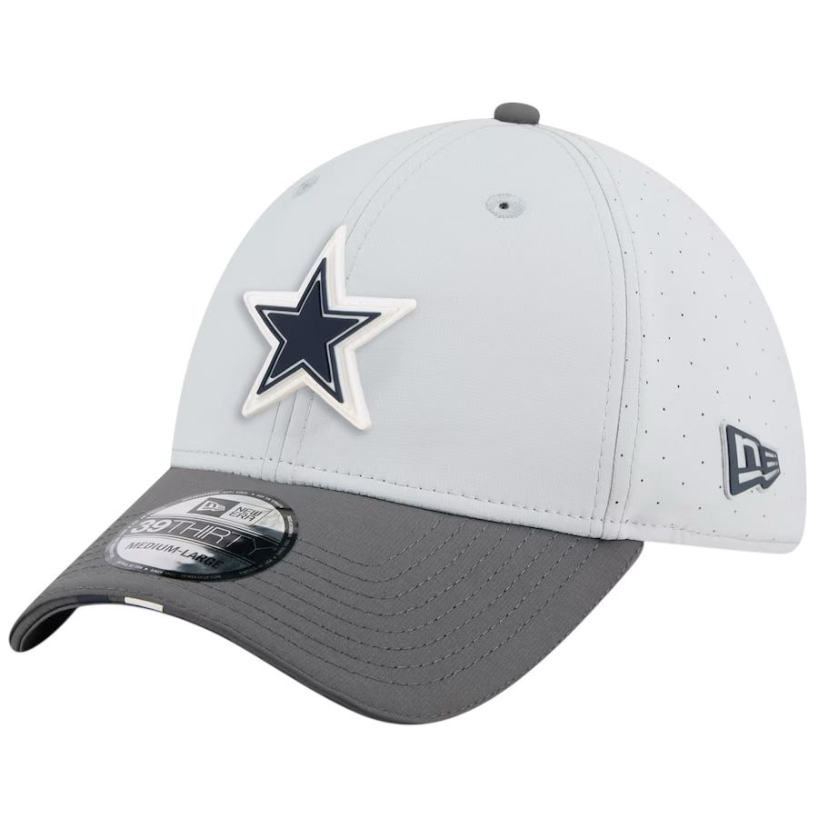 Dallas Cowboys Men's Grey/Graphite 2025 NFL Training Camp  New Era NFL 39Thirty Flex Fit Hat