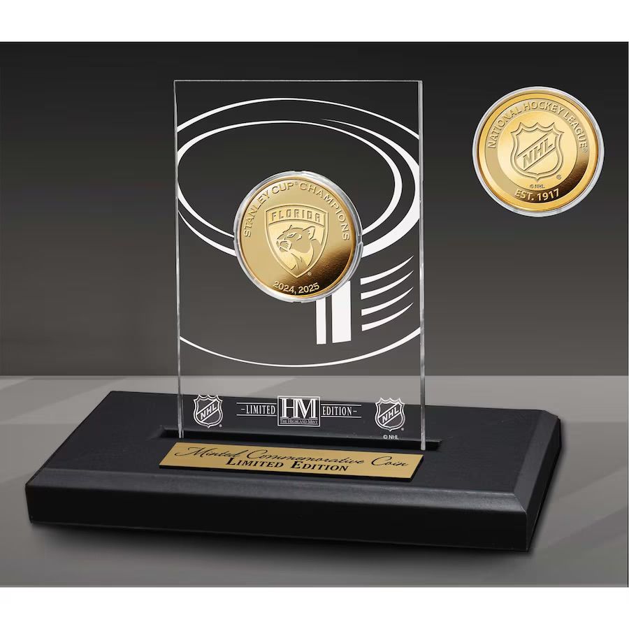 Florida Panthers 2-Time NHL Stanley Cup Champions Gold Coin Acrylic