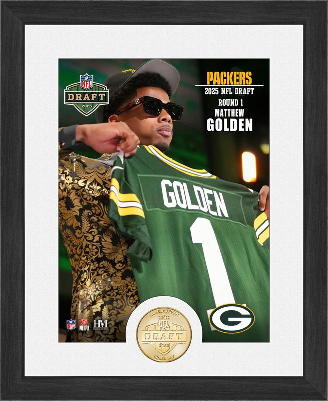 Green Bay Packers Matthew Golden 2025 NFL Draft Bronze Coin Photo Mint