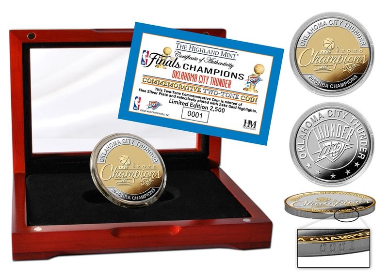 Oklahoma City Thunder 2025 NBA Champions 2-Tone Coin