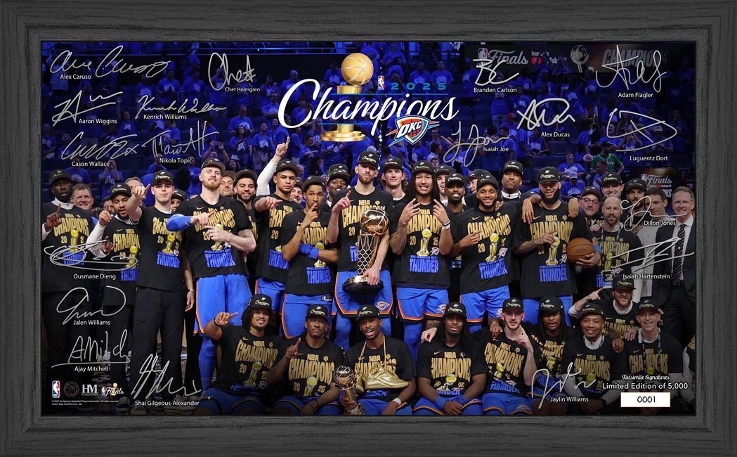 Oklahoma City Thunder 2025 NBA Champions Tradition Signature Frame