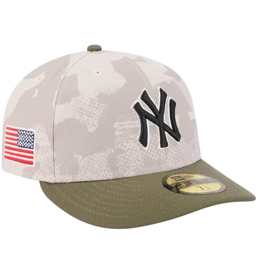 New York Yankees Men's Light Beige/Olive New Era 2025 Armed Forces Day 59FIFTY Split Panel Fitted Hat