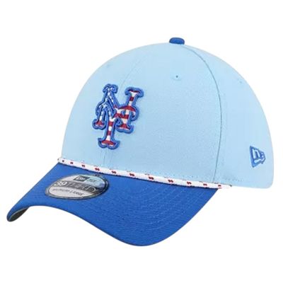 New York Mets Men's Light Blue New Era 39Thirty 2025 4th of July Flex Fit Hat