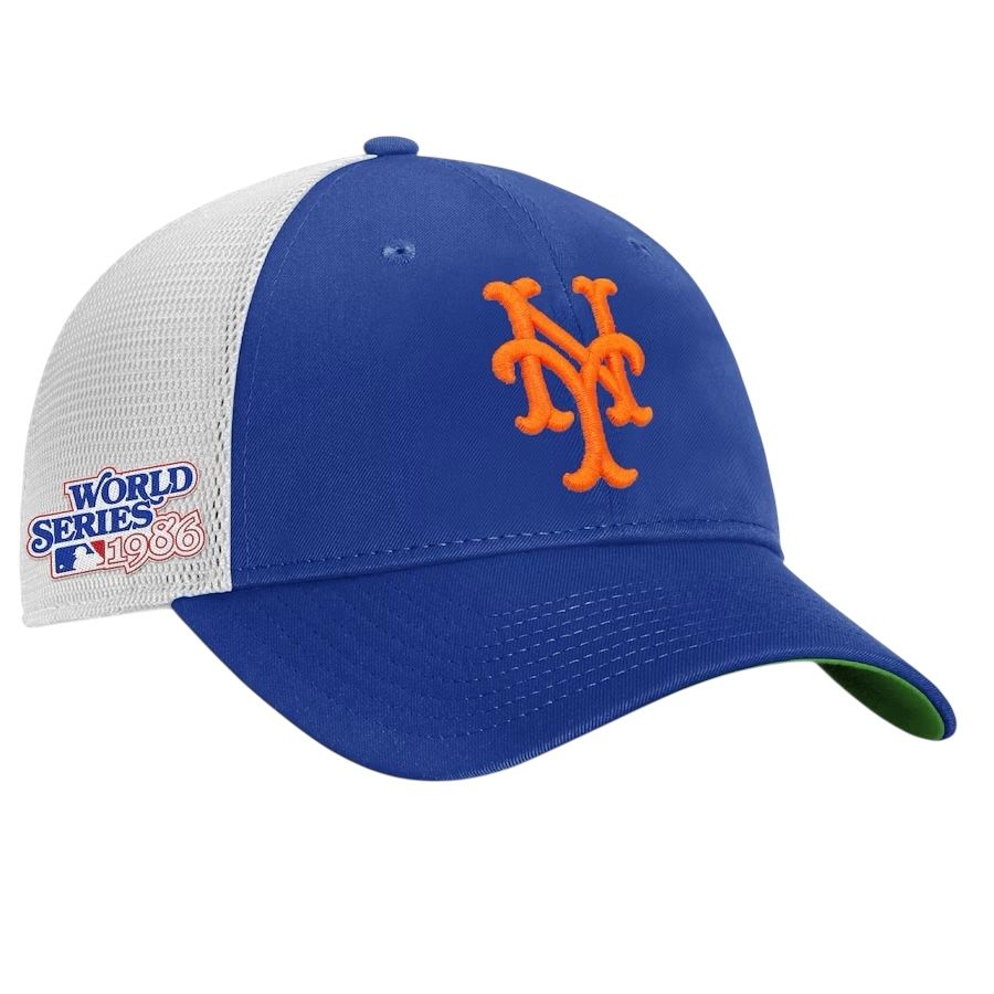 New York Mets Men's 47 Royal/White 1986 World Series Patch Team Trucker Snapback Hat