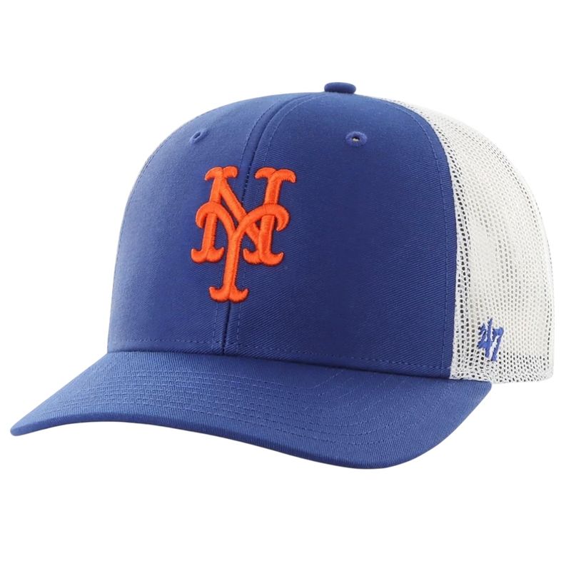 New York Mets Men's 47 Royal/White Team Trucker Snapback Hat