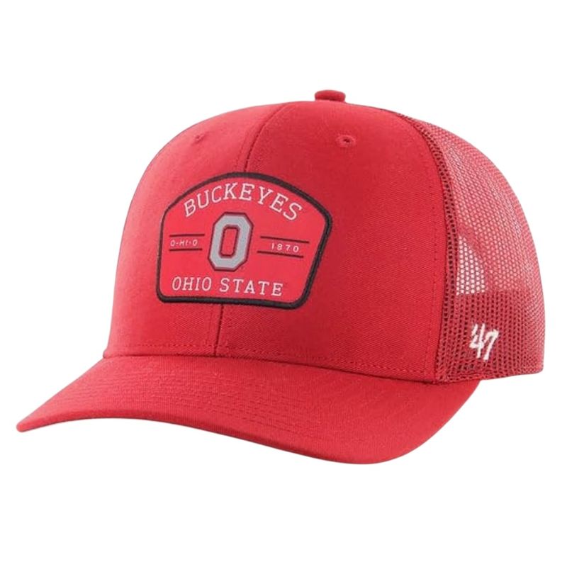 Ohio State Buckeyes Men’s Red Premiere 47 Brand Trucker Adjustable Hat