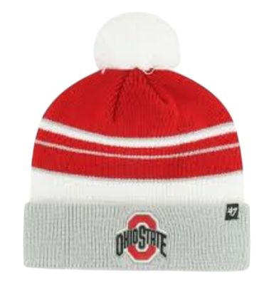 Ohio State Buckeyes Youth 47 Cuffed Pom Knit Hat Ohio State Buckeyes Youth 47 Cuffed Pom Knit Hat