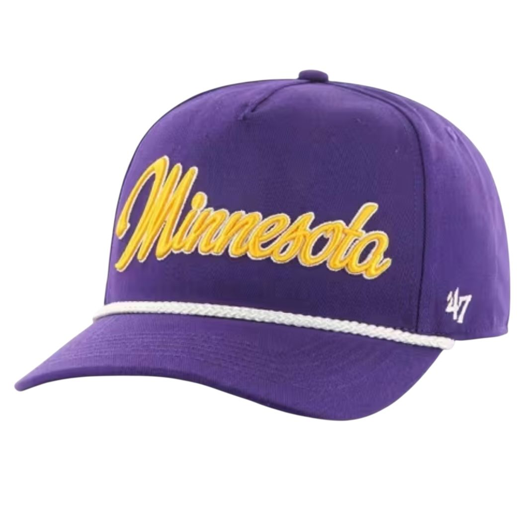 Minnesota Vikings Men’s Purple Overhand Script 47 Hitch Snapback Hat